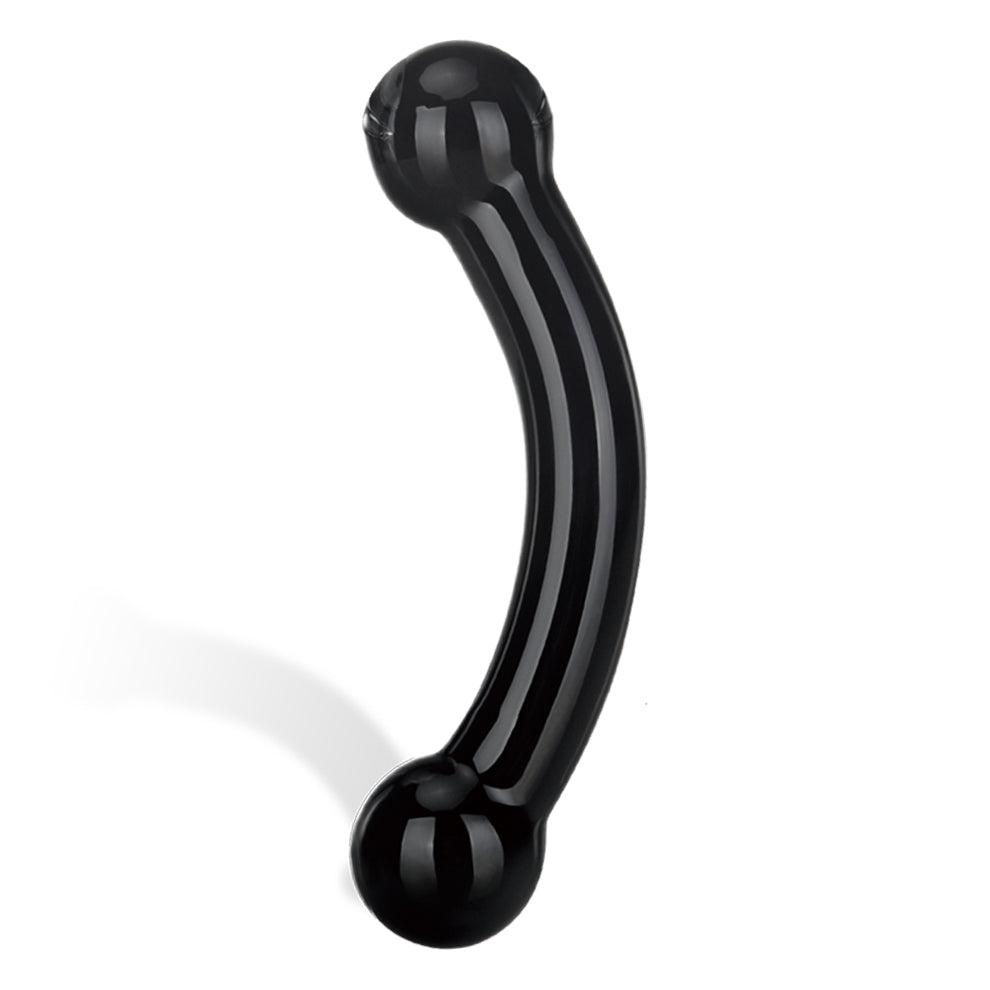 Dildo en Verre Noir Double Bull