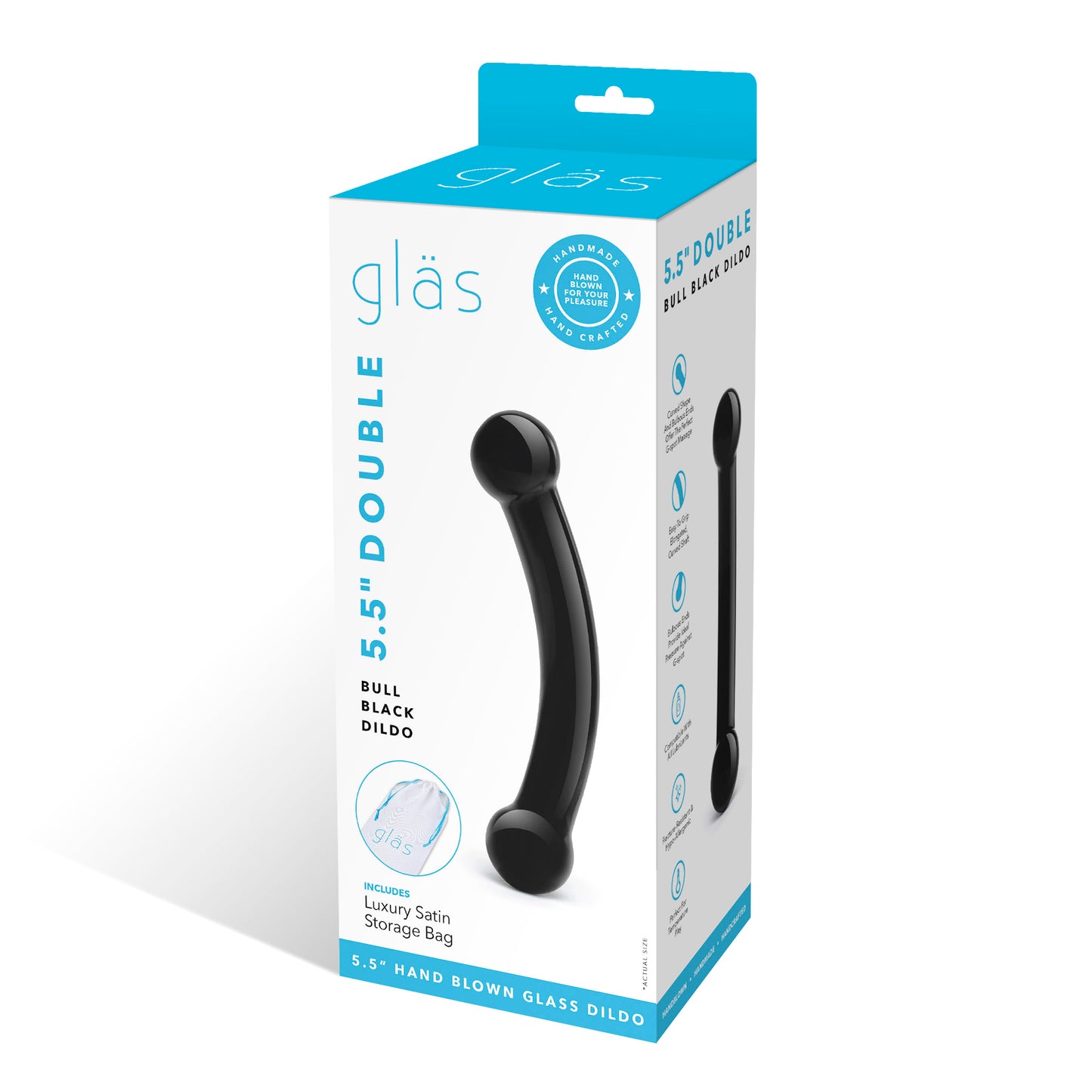Dildo en Verre Noir Double Bull