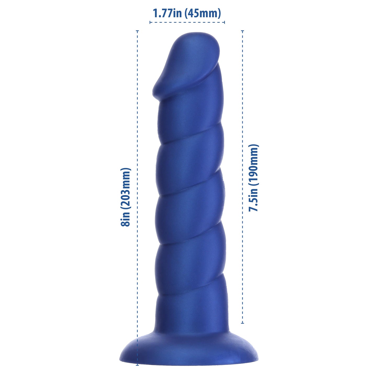 Dildo Unicorn 20 cm Bleu